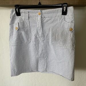 J. McLaughlin| Striped Cotton skirt, pastel blue & white•••nautical style 🫶🏻